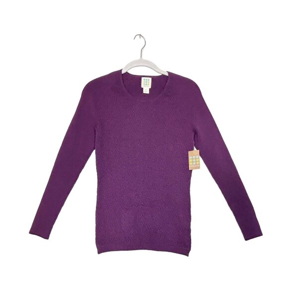 Title Nine Women's Textured Knit Long Sleeve Top in Purple - Sz M - NWT - Picture 1 of 7